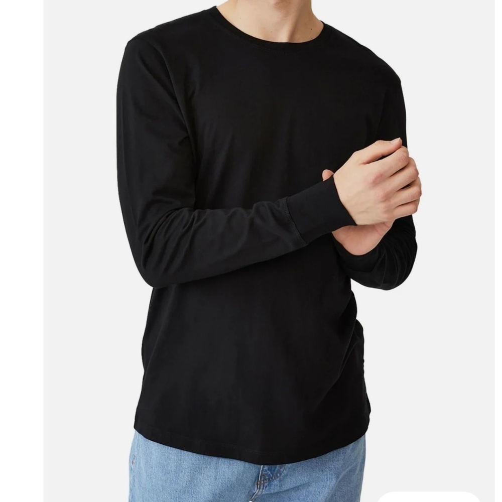Inimigo Men’s Long sleeve tee Black Organic cotton Minimalist XL
